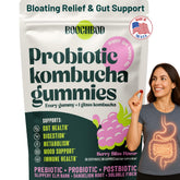 BoochBod probiotic kombucha gummy bottle showcasing a gut-friendly daily boost.