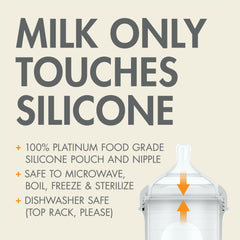 Boon Nursh baby latch-on nipple close-up for comfortable feeding.