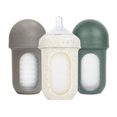 Boon Nursh bottle with air-free design reduces air intake during feeds.