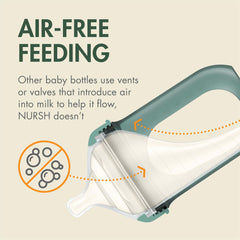 Boon Nursh pouch collapses as baby drinks, maintaining a natural feeding rhythm.
