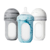 Boon Nursh bottle with pouch-collapse showing air-free feeding benefits