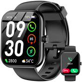BOOOMIC smartwatch with Alexa-built-in displays notifications on a vivid 1.83-inch screen for quick updates.