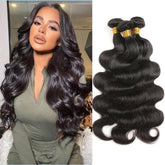 Boopwine body wave bundles 12-inch close-up: silky Brazilian hair for natural styling