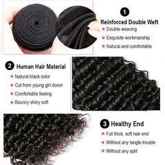 Boopwine deep wave bundles 18-inch silky ends for long luxe waves.