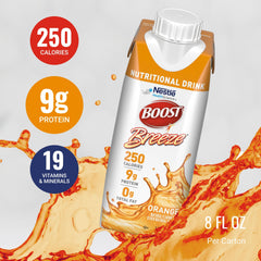 BOOST Breeze nutrition-facts-label reveals 19 vitamins and minerals per serving.