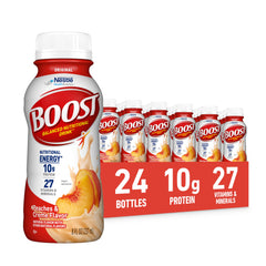 BOOST Original Peaches Creme front view bottle for on-the-go nutrition