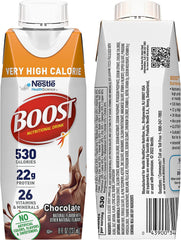 BOOST Vanilla 8oz bottle on ice highlighting chilled serving.