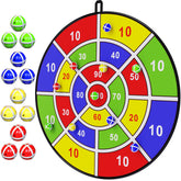 BooTaa 29-inch dart board ready for indoor family play with sticky balls.