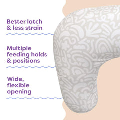 Boppy Nursing Pillow highlights hypoallergenic recycled fill for lasting support.