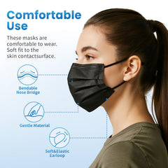 Borje 3-ply non-woven fabric mask provides breathable daily wear.
