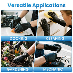 Borje nitrile gloves hand-worn demonstrates comfortable fit and dexterity.