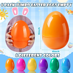 BorKinHa orange jumbo Easter egg, durable plastic for reusable egg hunts.