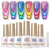 Born Pretty Cat Magnetic Gel Nail Polish set: six bottles for versatile looks.