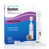 Boston One Step enzymatic cleaner dispensing during use supports easy lens care.