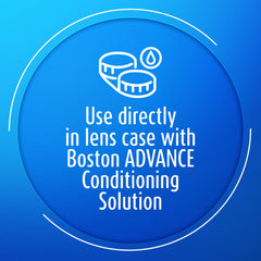 Preservative-free solution suitable for sensitive eyes during lens cleaning.