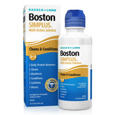 Boston SIMPLUS bottle for all-in-one lens care, simplifying routine