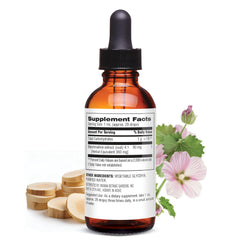 Botanic Choice marshmallow root liquid extract pour demonstrates easy daily use.