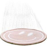 Bouncee Splash Pad with dog smiley face inviting safe outdoor play for kids.