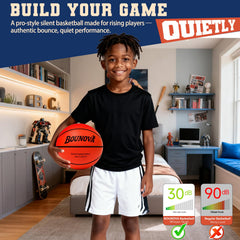 BOUNOVA Silent Basketball Size 3 demonstrates compact indoor play and easy handling