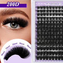 B&Qaugen Fluffy Lash Clusters 200D close-up with ultra-soft fibers for comfortable wear.