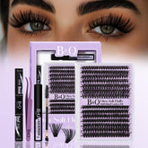 BQaugen fluffy lash clusters kit 280pcs, close-up view for voluminous, salon-worthy lashes.