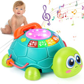 BQU Musical Turtle crawls with soft lights to encourage active tummy-time play
