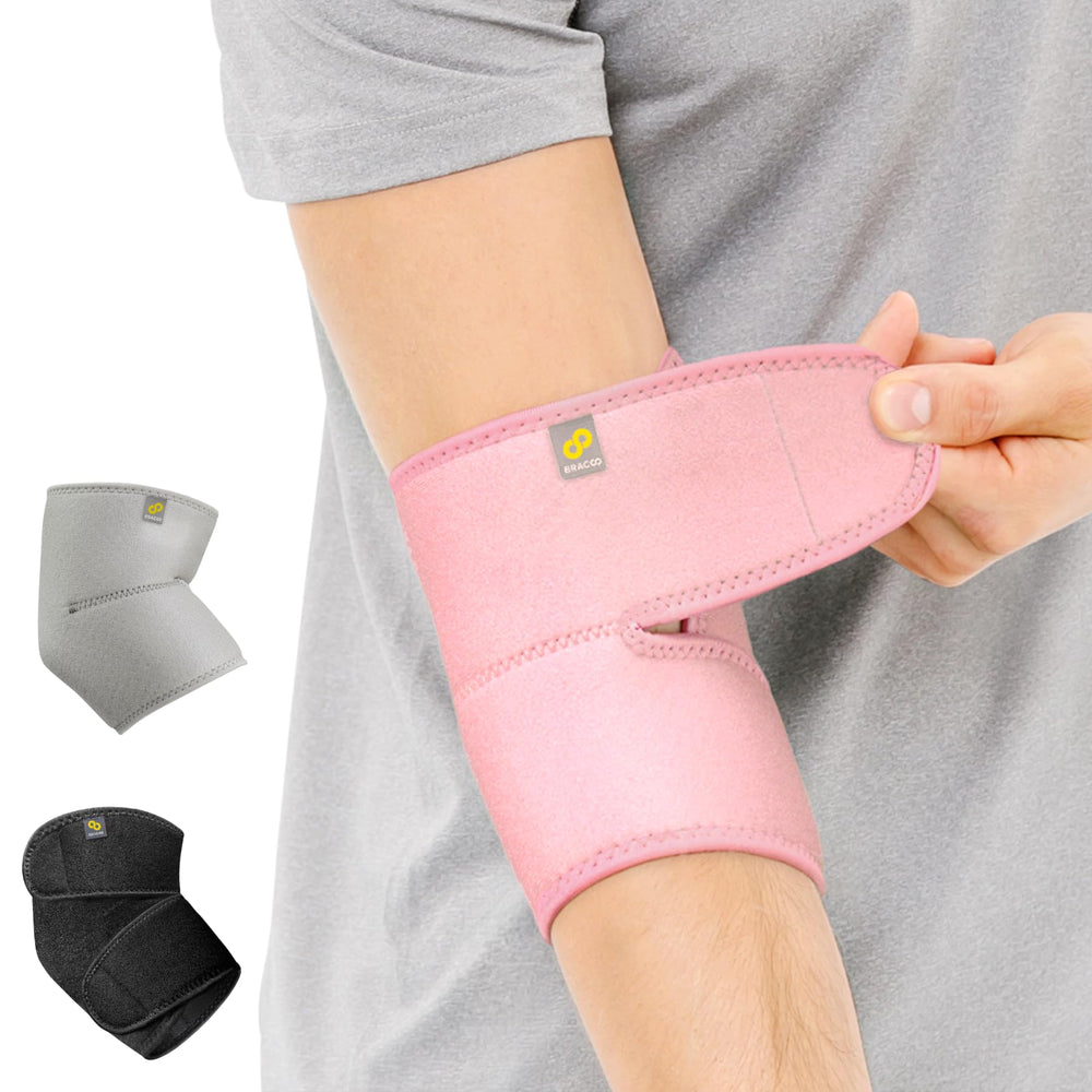 Bracoo Elbow Brace closeup shows tendonitis support for daily activities