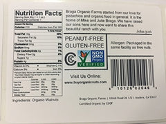 Braga Organic Farms English walnuts closeup, large kernels great for baking and toppings.