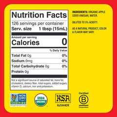Bragg ACV with Mother visible in bottle highlighting live cultures for flavor