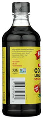 Close-up of Bragg Coconut Aminos ingredients list for natural plant-based seasoning.
