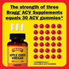 Bragg Energy ACV Capsules closeup shows capsules texture and color for quality.