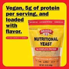 Bragg Nutritional Yeast Seasoning pour spout for convenient dispensing
