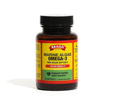 Bragg Omega-3 softgels bottle front showing algae-based DHA and EPA for daily wellness