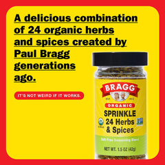 Bragg Sprinkle Seasoning on vegetables finishes them with fresh herbal notes.