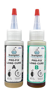Brampton PRO-FIX Long Cure epoxy bottle for precise, durable club repairs.