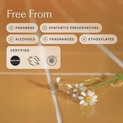 Branch Basics aloe-chamomile-meadowfoam close-up on soothing ingredients