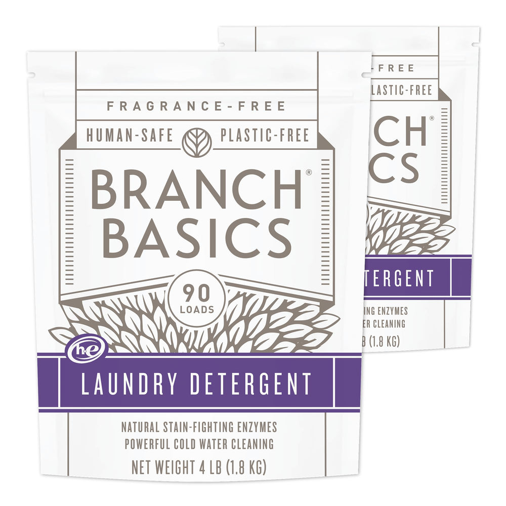 Branch Basics Laundry Detergent two-pack displayed for bulk value and up to 180 loads