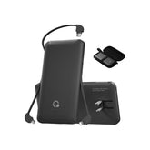 Brand Q portable charger with built-in cables for instant on-the-go charging.