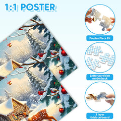 BraniacBits winter scene puzzle – bright contrasts for easier assembly