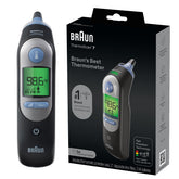 Braun ThermoScan 7 with pre-warmed tip for accurate ear readings.