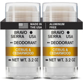 Bravo Sierra aluminum-free deodorant two-pack front view with odor protection