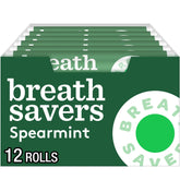Breath Savers spearmint mints box offers quick breath refreshment.