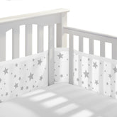 BreathableBaby Starlight 3mm mesh crib liner covering all four sides for improved airflow.