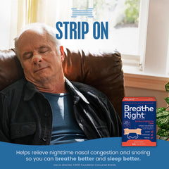 Breathe Right Extra Strength nasal strip packaging enables easy single-use.