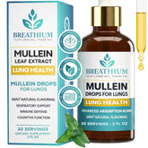 Breathium Mullein Drops bottle front view for daily use.