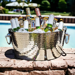 BREKX anchored drink tub in action keeps beverages cool during outdoor gatherings