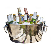 BREKX hammered stainless beverage tub with rugged texture for durable, high-end entertaining