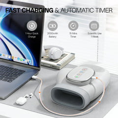 Brenzo hand massager targets palm, fingers, and wrist for relief.