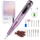 Breosic electric nail drill 35000rpm with LED display for precise speed control.