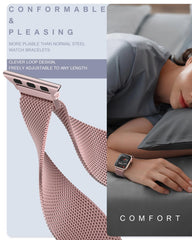 BRG breathable stainless steel band with weave resists sweat during workouts.